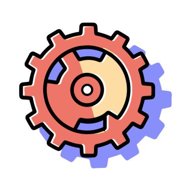 El çizimi bilim dişlisi karalama stili arka planda izole