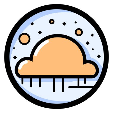 El çizimi güneş ve karalama tarzında bulutlar arka planda izole