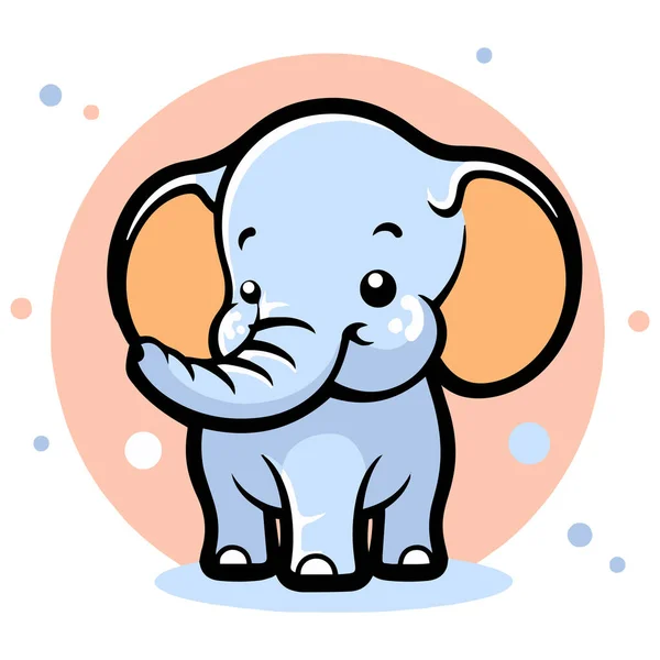 Elefante Lindo Dibujado Mano Estilo Doodle Aislado Sobre Fondo — Archivo Imágenes Vectoriales