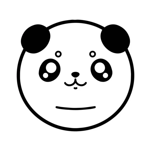 Panda Lindo Dibujado Mano Estilo Doodle Aislado Fondo — Vector de stock