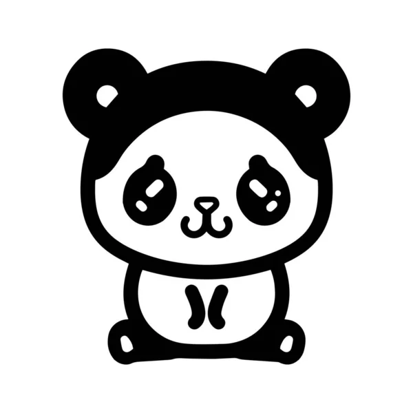 Mão Desenhado Bonito Panda Doodle Estilo Isolado Fundo —  Vetores de Stock