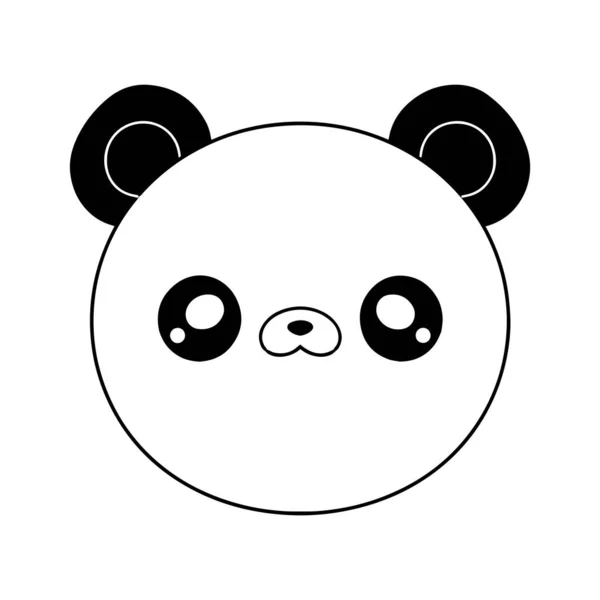 Hand Getrokken Schattige Panda Doodle Stijl Geïsoleerd Achtergrond — Stockvector
