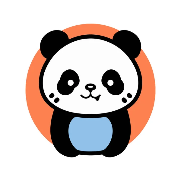 Handgezeichneter Süßer Panda Doodle Stil Isoliert Auf Hintergrund — Stockvektor