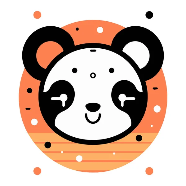 Panda Lindo Dibujado Mano Estilo Doodle Aislado Fondo — Vector de stock