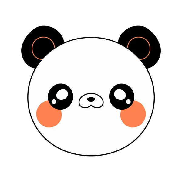 Panda Mignon Dessiné Main Dans Style Doodle Isolé Sur Fond — Image vectorielle
