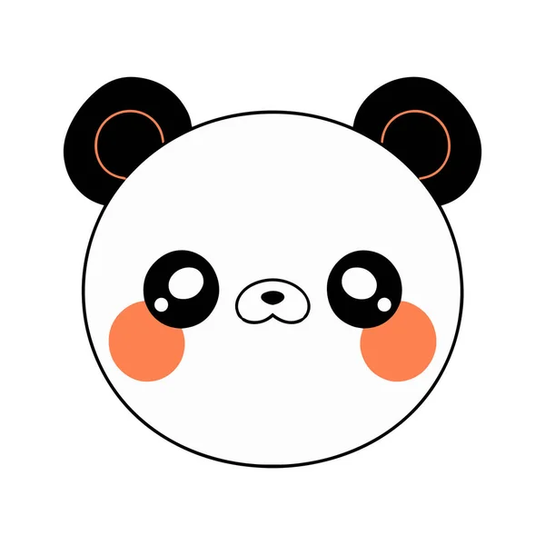 Ręcznie Rysowane Cute Panda Stylu Doodle Izolowane Tle — Wektor stockowy