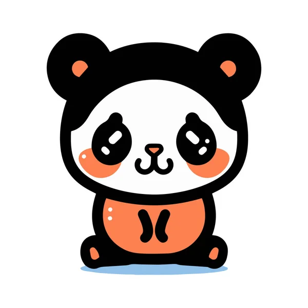 Ręcznie Rysowane Cute Panda Stylu Doodle Izolowane Tle — Wektor stockowy