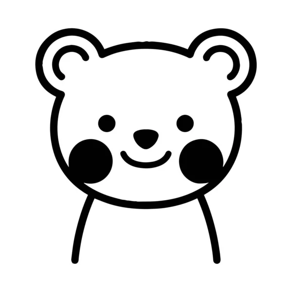 Ręcznie Rysowane Cute Niedźwiedź Stylu Doodle Izolowane Tle — Wektor stockowy