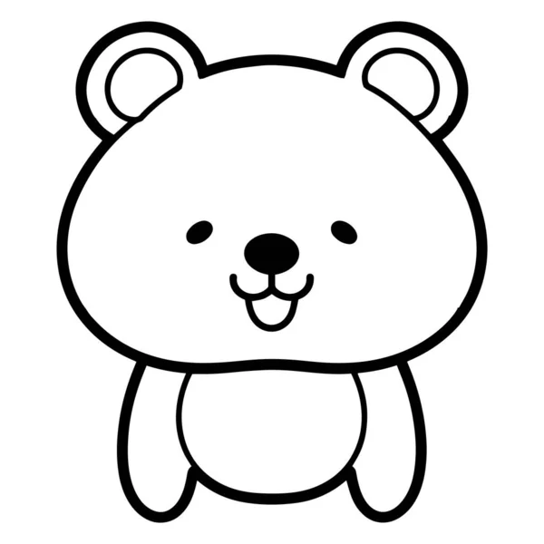 Mão Desenhado Bonito Urso Estilo Doodle Isolado Fundo — Vetor de Stock