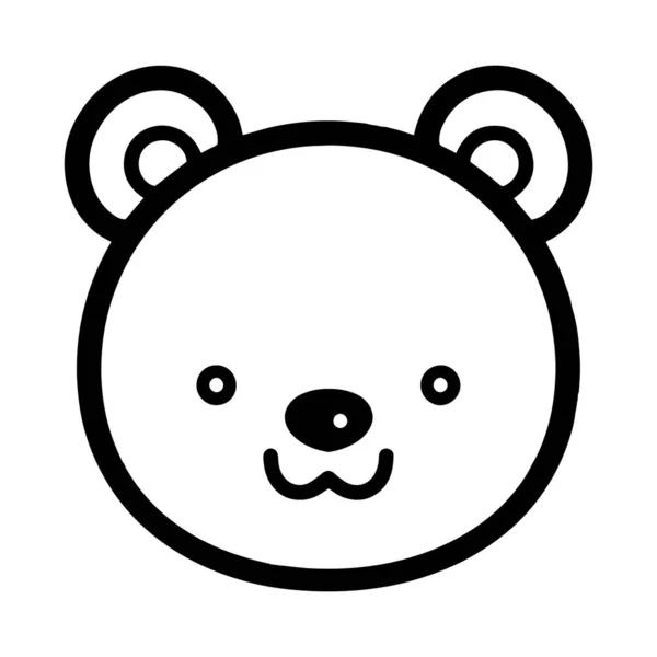 Ręcznie Rysowane Cute Niedźwiedź Stylu Doodle Izolowane Tle — Wektor stockowy