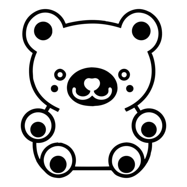 Χέρι Ζωγραφισμένο Χαριτωμένο Αρκούδα Στυλ Doodle Απομονώνονται Στο Παρασκήνιο — Διανυσματικό Αρχείο