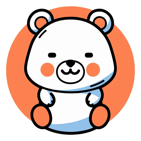 Oso Lindo Dibujado Mano Estilo Doodle Aislado Fondo — Vector de stock