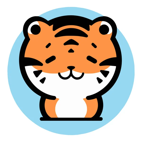 Handgezeichneter Niedlicher Tiger Doodle Stil Isoliert Auf Hintergrund — Stockvektor