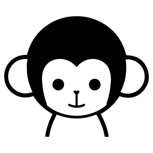 Ručně Kreslené Roztomilé Opice Stylu Čmáranice Izolované Pozadí — Stockový vektor