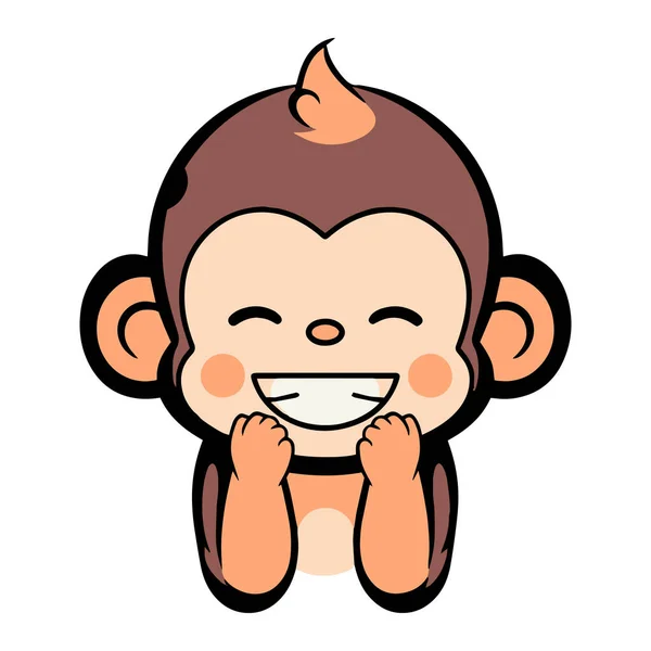 Baixe Macaco de desenho animado feliz com a boca aberta PNG - Creative  Fabrica