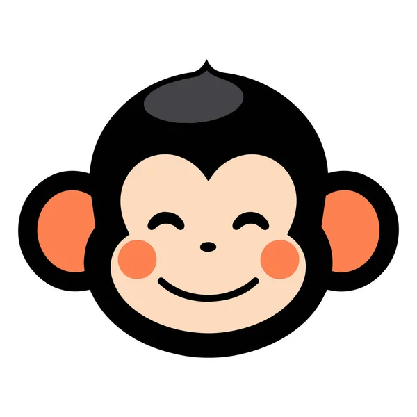 Mão Desenhado Macaco Bonito Estilo Doodle Isolado Fundo — Vetor de Stock
