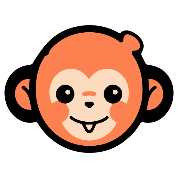 Mão Desenhado Macaco Bonito Estilo Doodle Isolado Fundo — Vetor de Stock