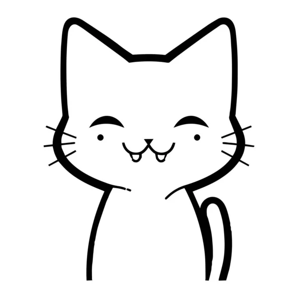 Çizimi Arkaplanda Karalama Tarzında Şirin Bir Kedi — Stok Vektör