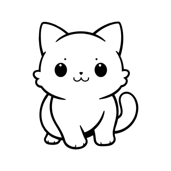 Ručně Kreslené Roztomilé Kočka Stylu Čmáranice Izolované Pozadí — Stockový vektor