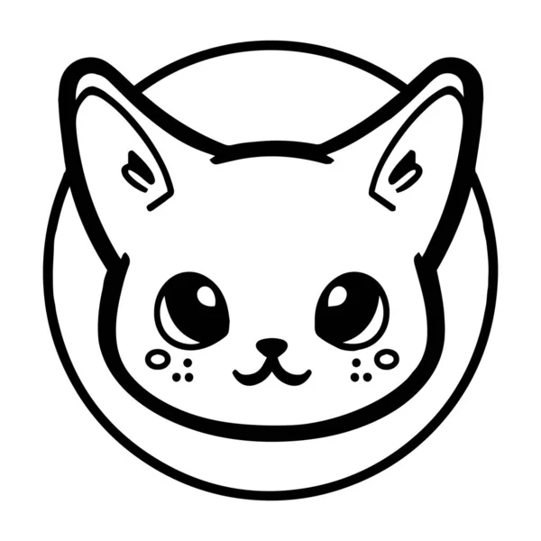 Handgezeichnete Niedliche Katze Doodle Stil Isoliert Auf Dem Hintergrund — Stockvektor