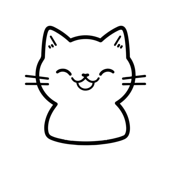 Χέρι Σχεδιασμένο Χαριτωμένο Γάτα Στυλ Doodle Απομονώνονται Στο Παρασκήνιο — Διανυσματικό Αρχείο