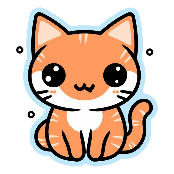 Ručně Kreslené Roztomilé Kočka Stylu Čmáranice Izolované Pozadí — Stockový vektor