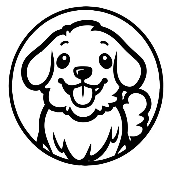 Ruka Kreslený Roztomilý Pes Stylu Čmáranice Izolované Pozadí — Stockový vektor