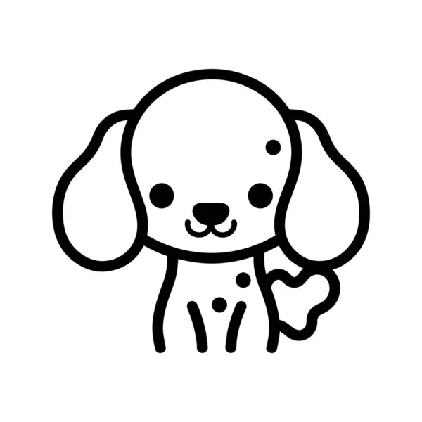 Handgezeichneter Süßer Hund Doodle Stil Isoliert Auf Hintergrund — Stockvektor