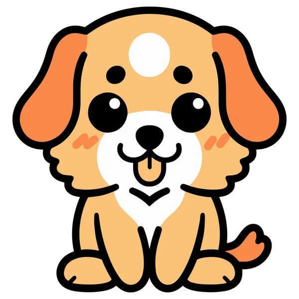 Ręcznie Rysowane Cute Pies Stylu Doodle Izolowane Tle — Wektor stockowy
