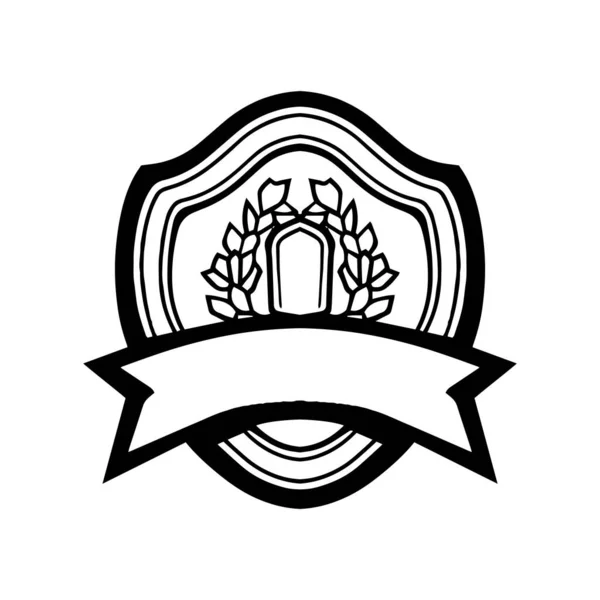 Vintage Logo Flachen Kunststil Isoliert Auf Hintergrund — Stockvektor