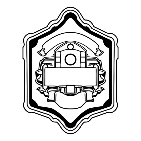 Logo Vintage Ligne Plate Style Art Isolé Sur Fond — Image vectorielle
