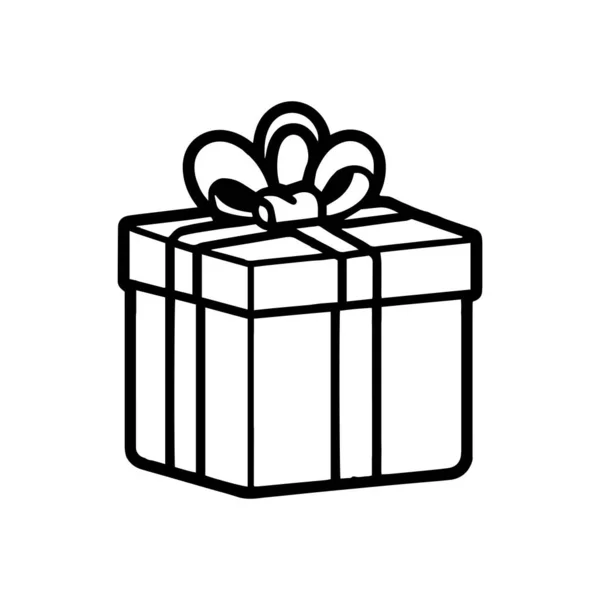 Boîte Cadeau Dessinée Main Dans Style Doodle Isolé Sur Fond — Image vectorielle