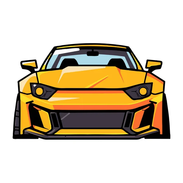 Sports Car Flat Line Art Style Isolated Background — Stock Vector