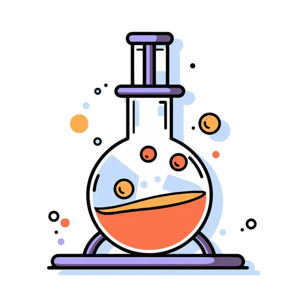 Arka planda karalama tarzında el çizimi bilim test tüpü izole edildi