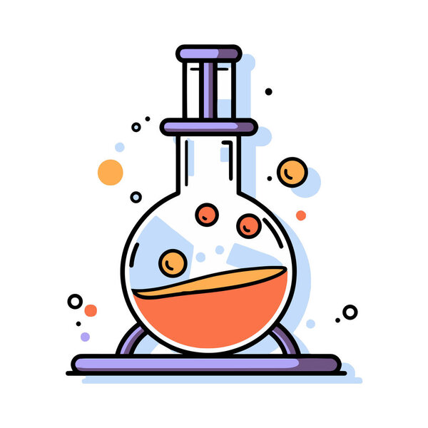Hand Drawn science test tube in doodle style isolated on background