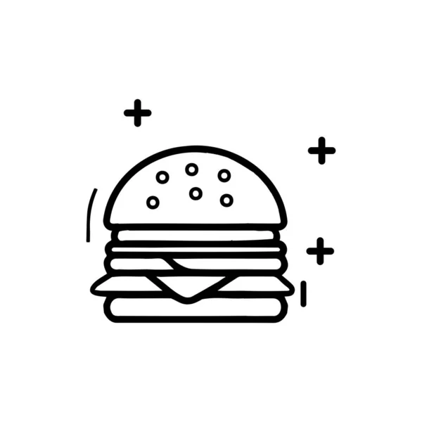 Hand Drawn Hamburger Doodle Style Isolated Background — Stock Vector