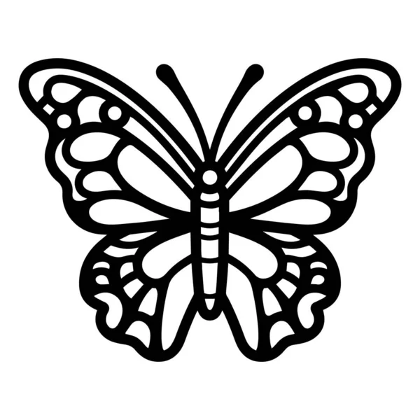 Ручной Рисунок Бабочки Стиле Каракули Изолированы Заднем Плане — стоковый вектор