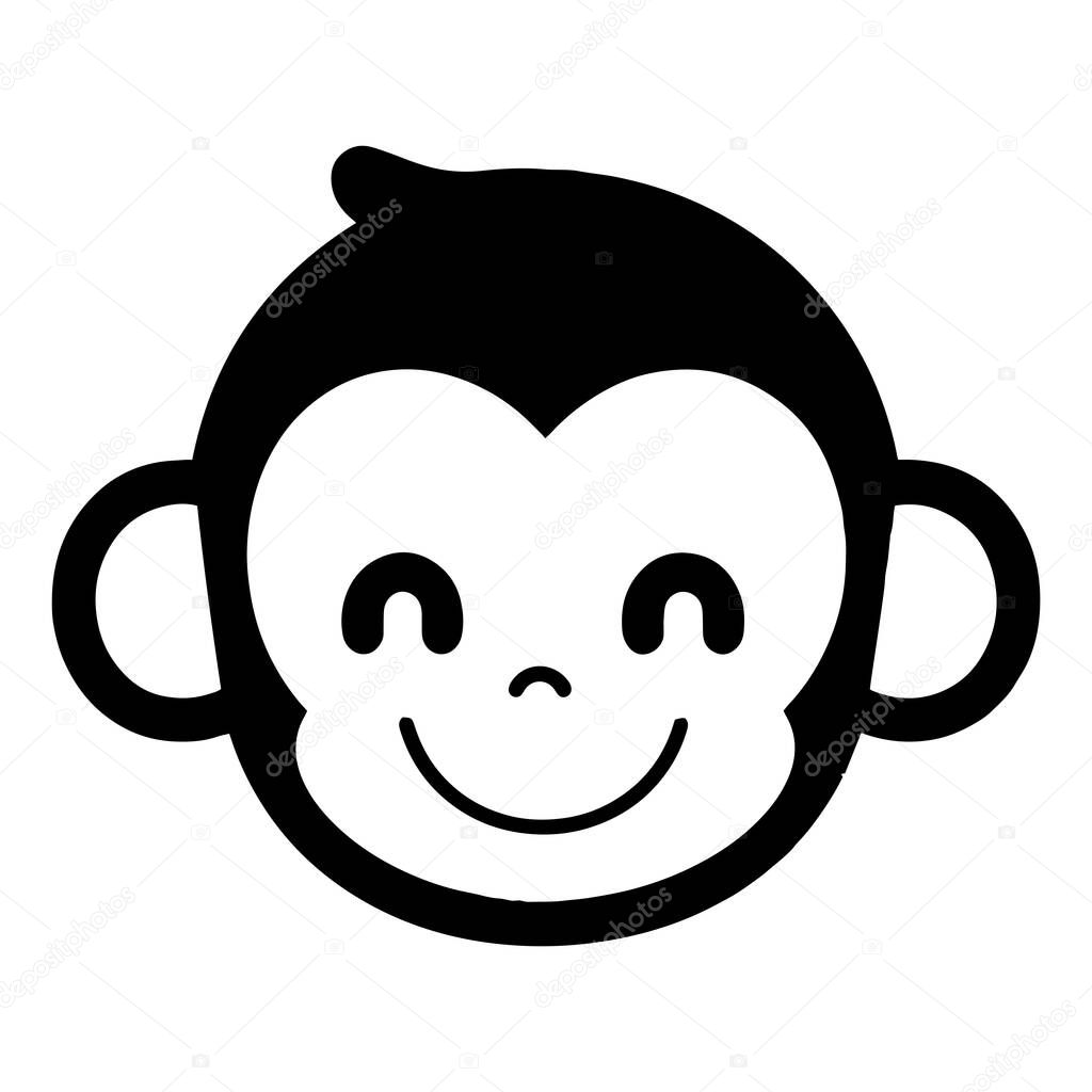 Hand Drawn cute monkey in doodle style isolated on background