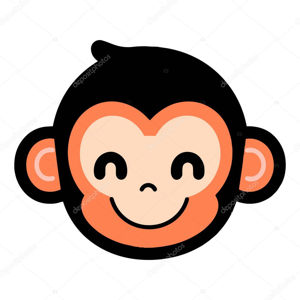 Hand Drawn cute monkey in doodle style isolated on background
