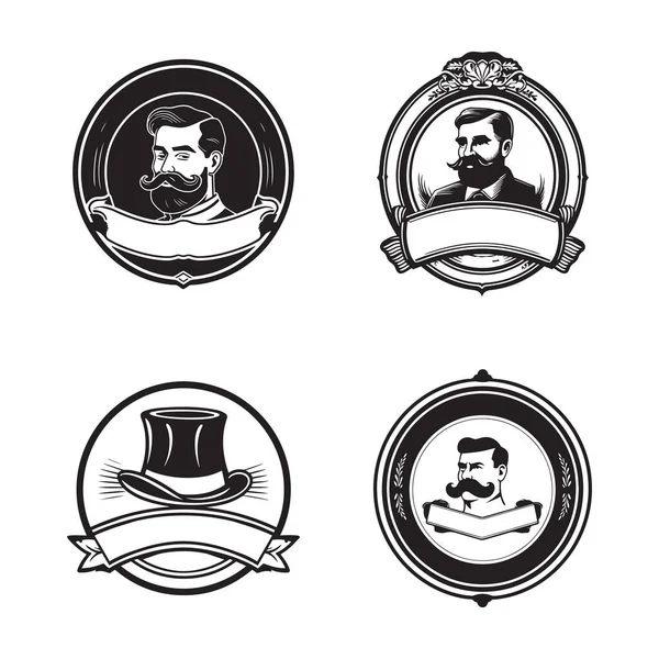 Ручной Рисунок Винтажный Логотип Стиле Плоской Линии Искусства Изолированы Заднем — стоковый вектор