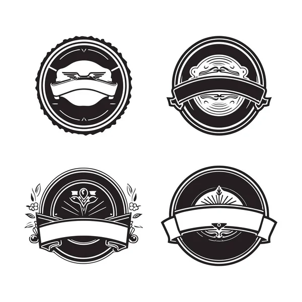 Logotipo Vintage Dibujado Mano Estilo Arte Línea Plana Aislado Sobre — Vector de stock
