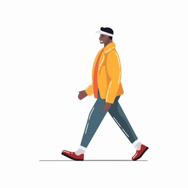 El çizen adam arka planda tek başına düz bir şekilde yürüyor.