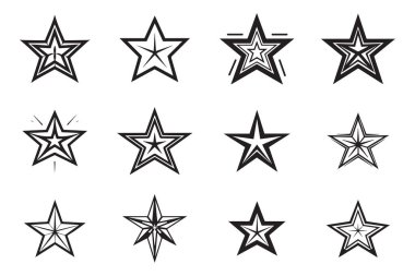 El çizimi klasik yıldız logosu arkaplanda izole edilmiş.