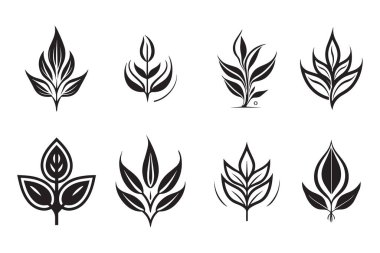 El yapımı yaprak ve çiçek logosu arka planda izole edilmiş.