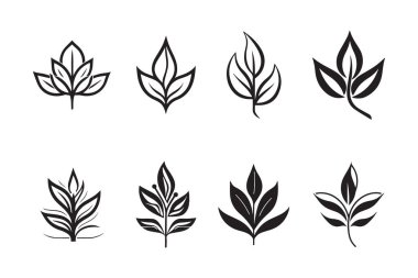 El yapımı yaprak ve çiçek logosu arka planda izole edilmiş.
