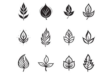 El yapımı yaprak ve çiçek logosu arka planda izole edilmiş.