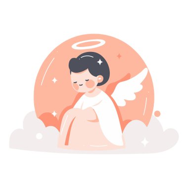 El çizimi arka planda izole edilmiş düz stil sevimli peri