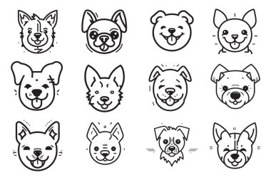 Arka planda izole edilmiş şirin köpek logosu