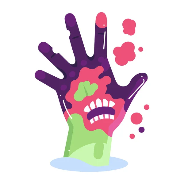 Tangan Digambar Tangan Zombie Dalam Gaya Datar Terisolasi Latar Belakang - Stok Vektor