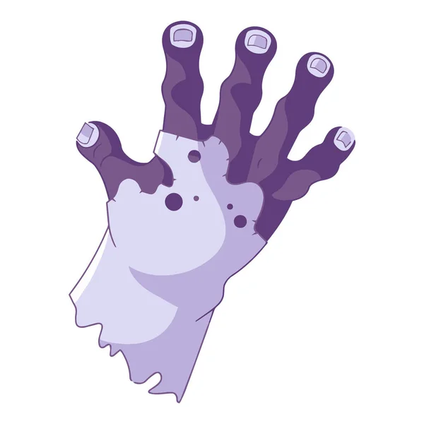 Mão Mão Zombie Desenhado Estilo Plano Isolado Fundo — Vetor de Stock